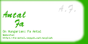 antal fa business card